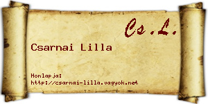 Csarnai Lilla névjegykártya